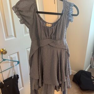 altar'd state light blue ROMPER embroidered dots